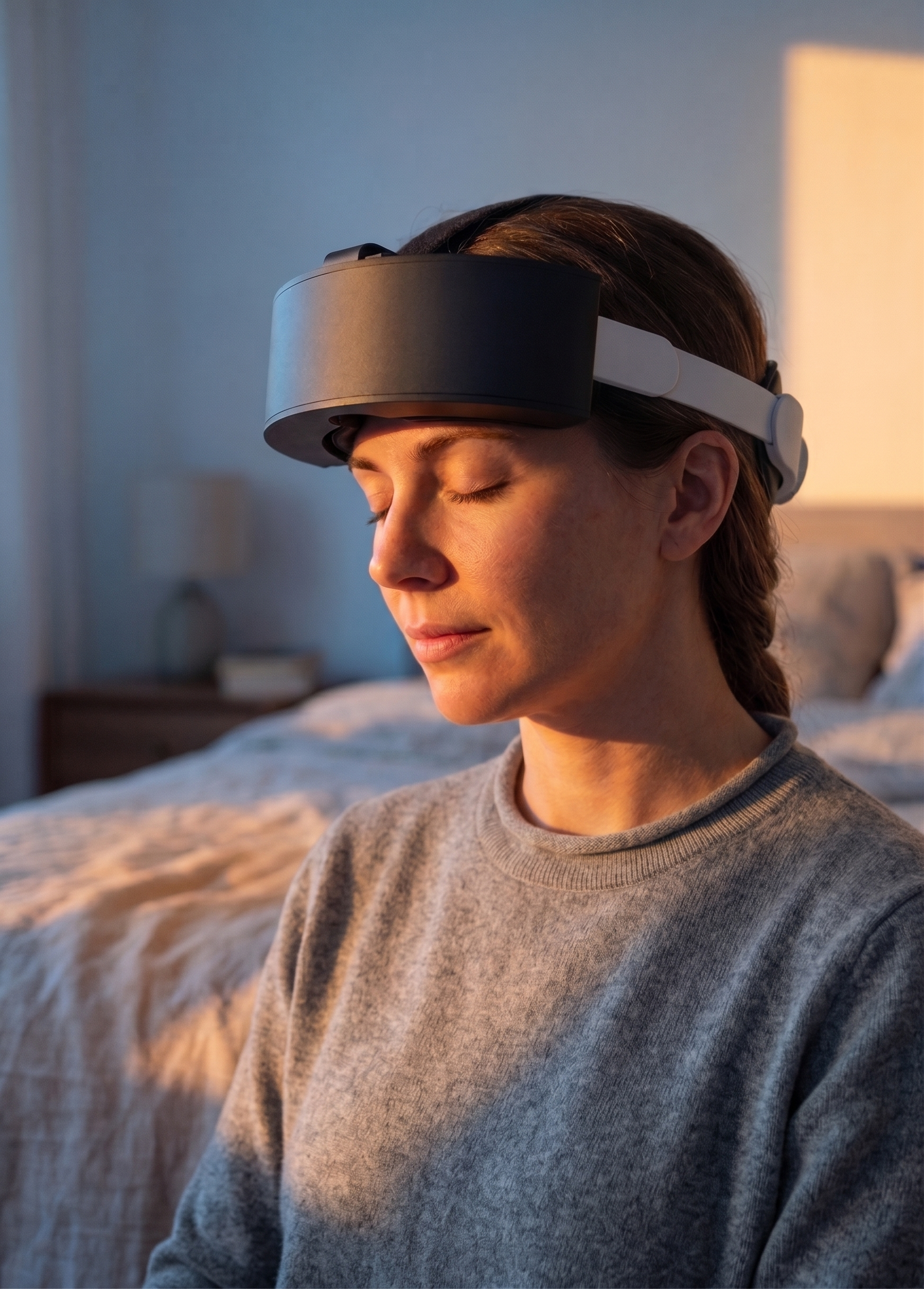 Woman wearing VertiBand in morning light